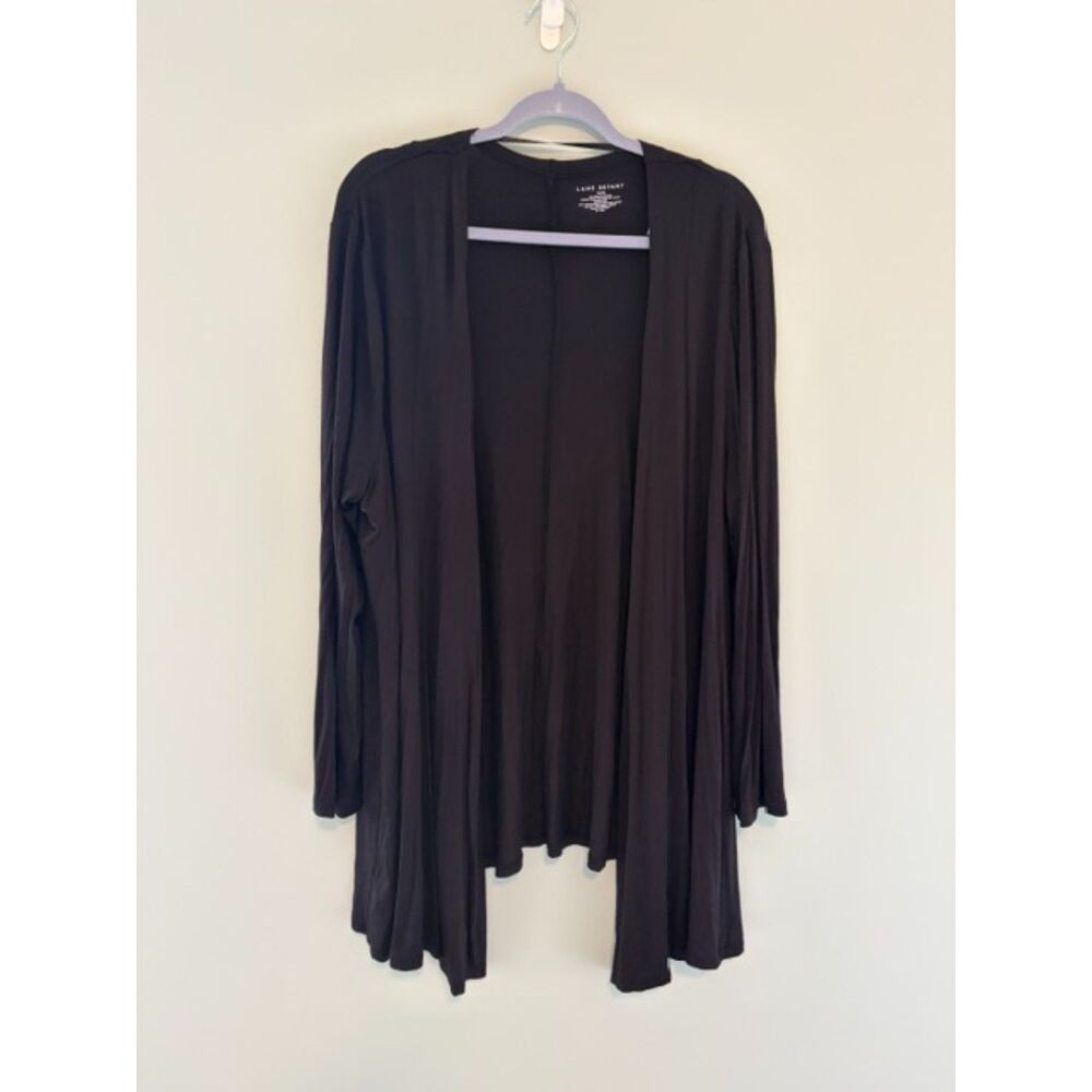 NWT Lane Bryant Black Jersey Knit Open Face Cardigan Size 18/20